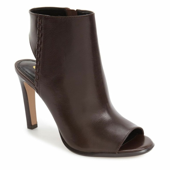 Coach Shoes - Coach Peep Toe Slingback Bootie Black Leather 6.5